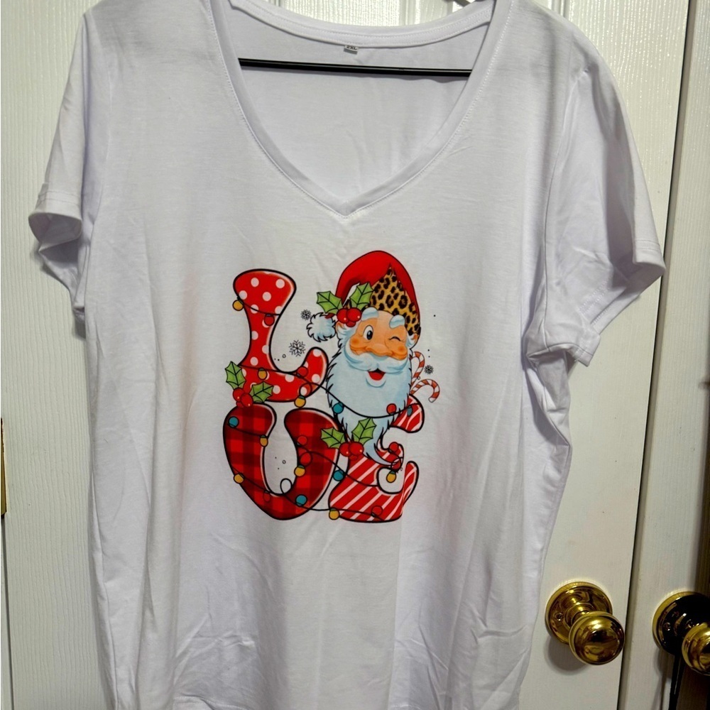 Christmas Women’s Holiday T-shirt Hand Pressed BN
